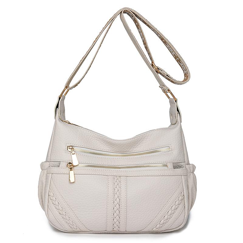 Large Capacity Shoulder Messenger Women's Bag Light Luxury Soft Leather Mother Bag 2025 New Fashionable and Atmospheric Middle-aged Women's Bag