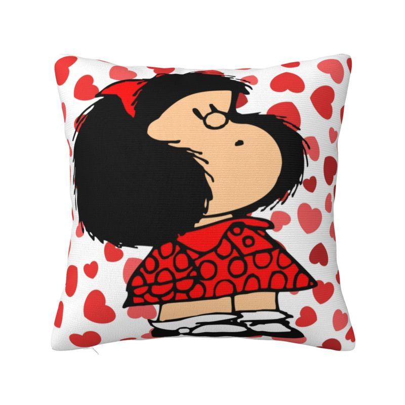 Custom Mafalda Kawaii Vintage Quino Comic Cartoon Mang Anime Modern Throw Pillow Covers Bedroom Decoration Chair Cushion