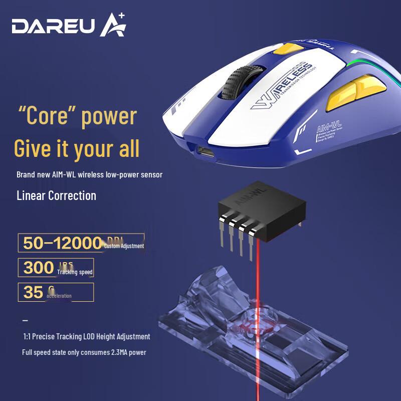Dareu A950 Tri-Mode Lightweight RGB Gaming Mouse