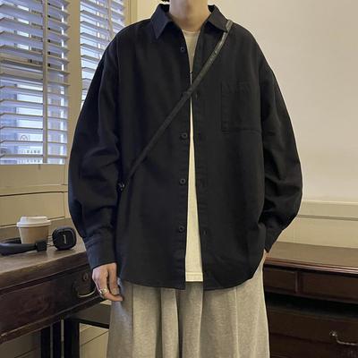 Chemise Japonaise à Manches Longues Homme Veste de Travail Rétro Américaine de Printemps Style Tendance Décontracté Hong Kong