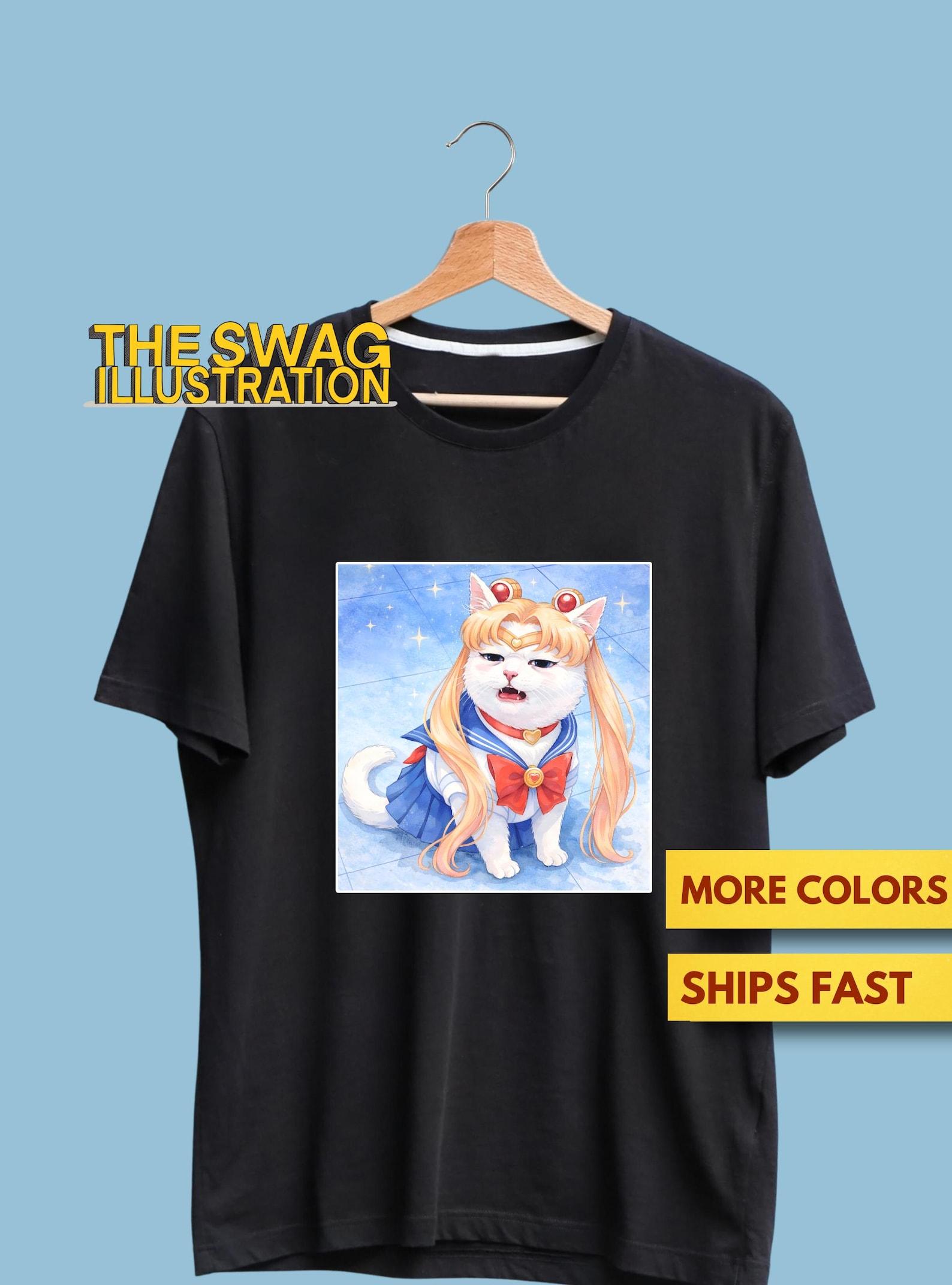 Sailor Moon Shirt, Funny Sailor Meoown Cat Pun Shirt, Cat Lovers Shirt, Cute Sailor Moon Manga Anime Lovers Pun GifT shirt, Ultra Soft Tee 2XL