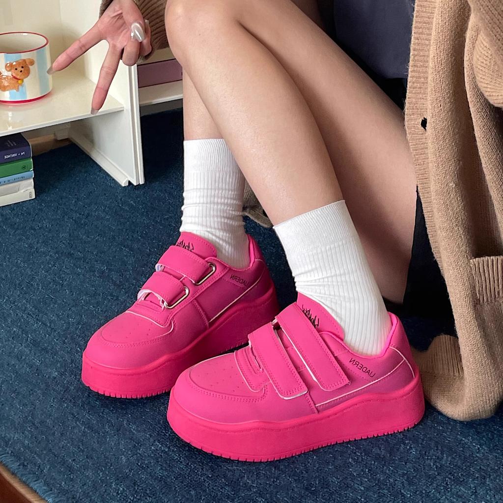 Internet celebrity explosion Velcro women's shoes 2025 new summer explosion thick-soled muffin casual spring and autumn white board shoes
