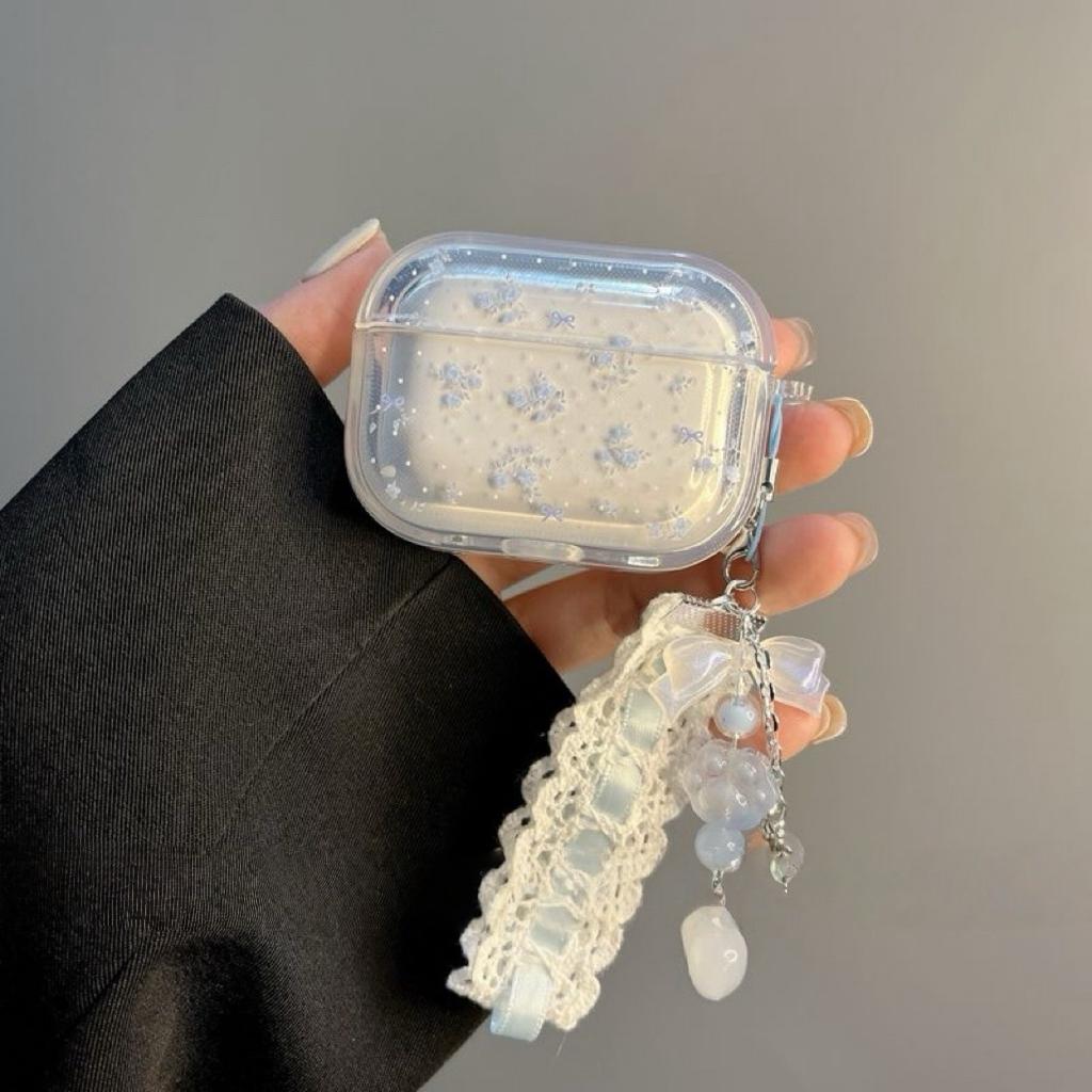 Phantom Blue Floral AirPods 1 Protective Case Apple 1st Generation Earphone Protective Case Airpodspro1 Earphone Case