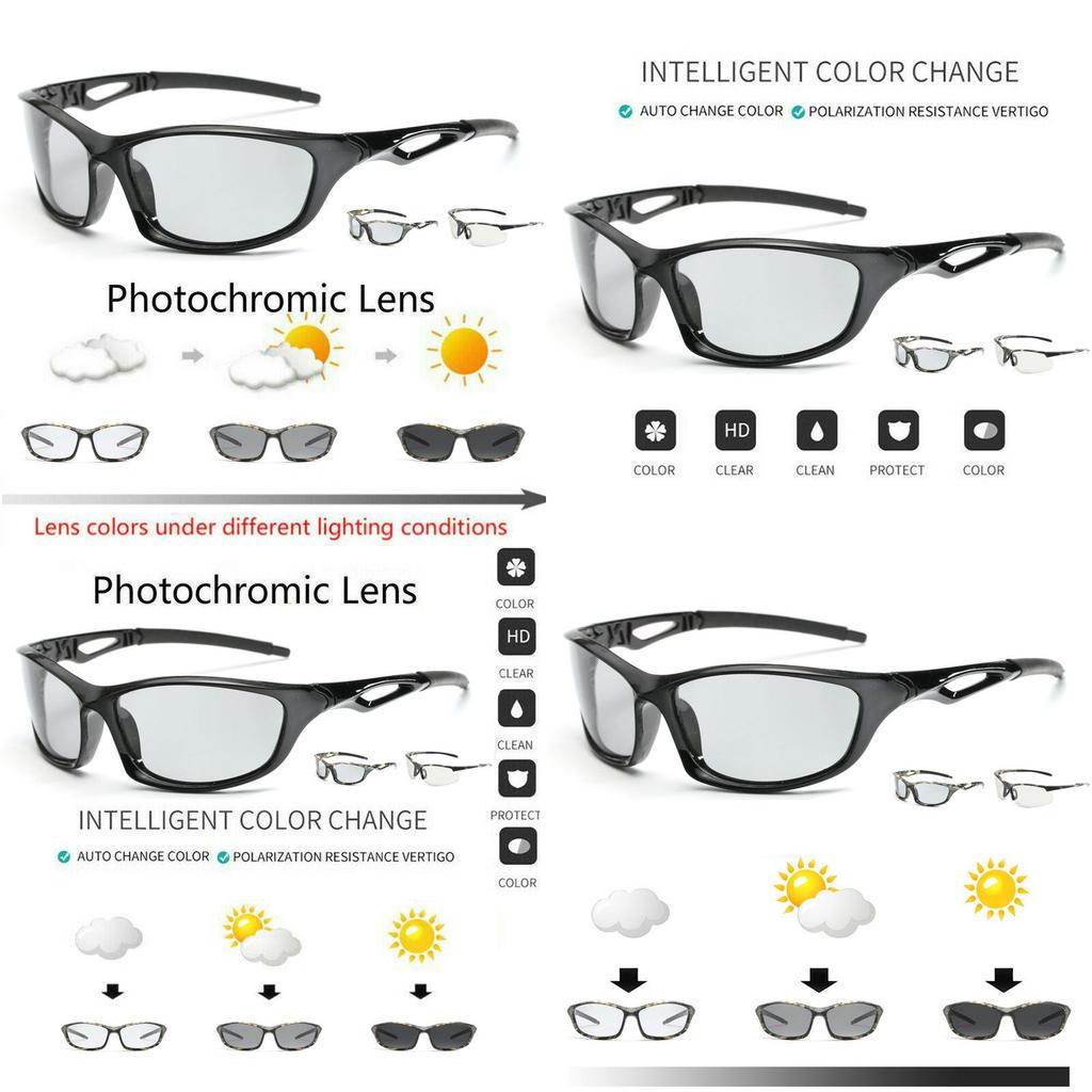 Comfortable Anti-glare Polarized Photochromic Sunglasses For Men With Uv400 Protection