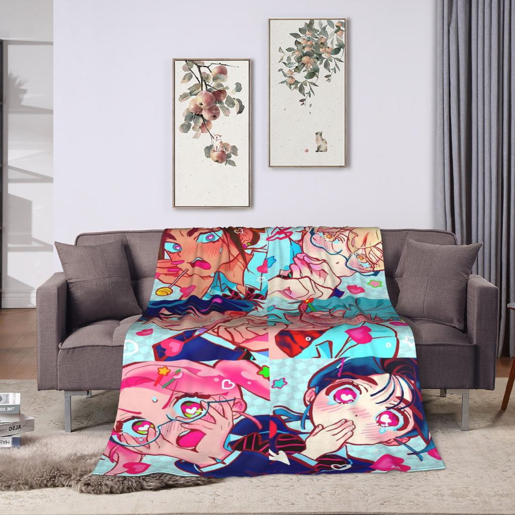 Kawaii Chibi LUKA Hot Anime ALIEN STAGE Super Warm Blankets  Picnic Plush Throw Blanket Couch Chair Flannel Bedspread Sofa Bed