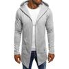 Camicetta da uomo a maniche lunghe con trench in tinta unita con cappuccio e cardigan