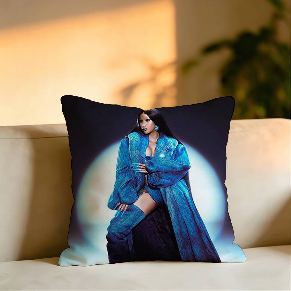 Rapper CCardi B Pillow Case Square DoubleSided Sofa Cushion Cover Bedroom Bedside Pillow