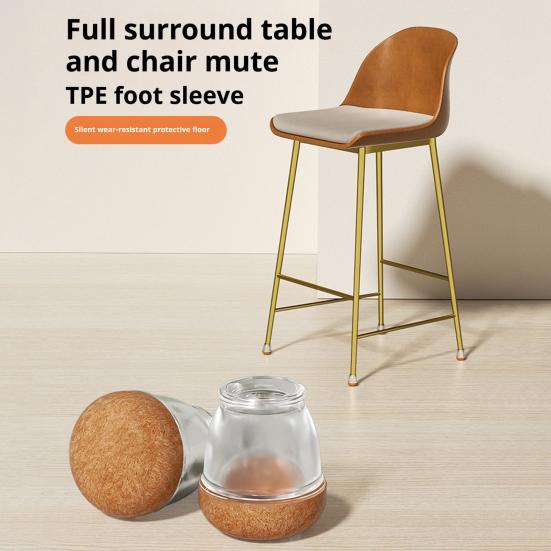 8Pcs Chair Leg Protectors Thickened Bottom Wrapped Non-Slip Design Universal Easy To Install Stool Chair Leg Caps Protection Covers