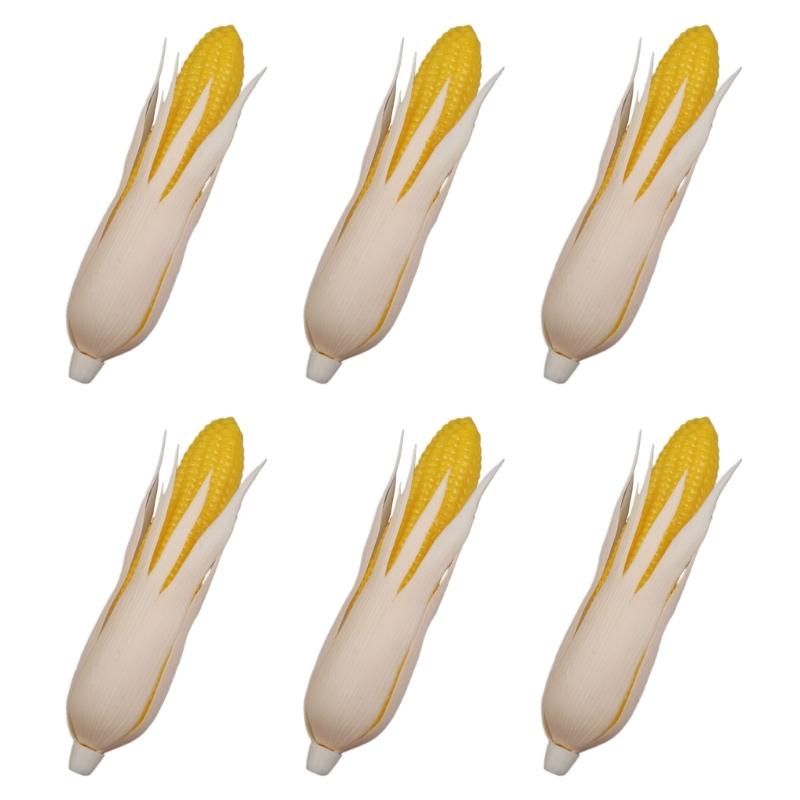 6Pcs Artificial Corn Realistic Fake Corn Simulation Corn Simulation Vegetable for Thanksgiving Decorations Photo Props