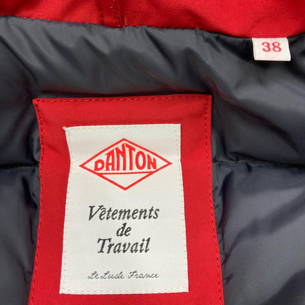 DANTON Red Down Hooded Blouson Jacket 38 RedUsed