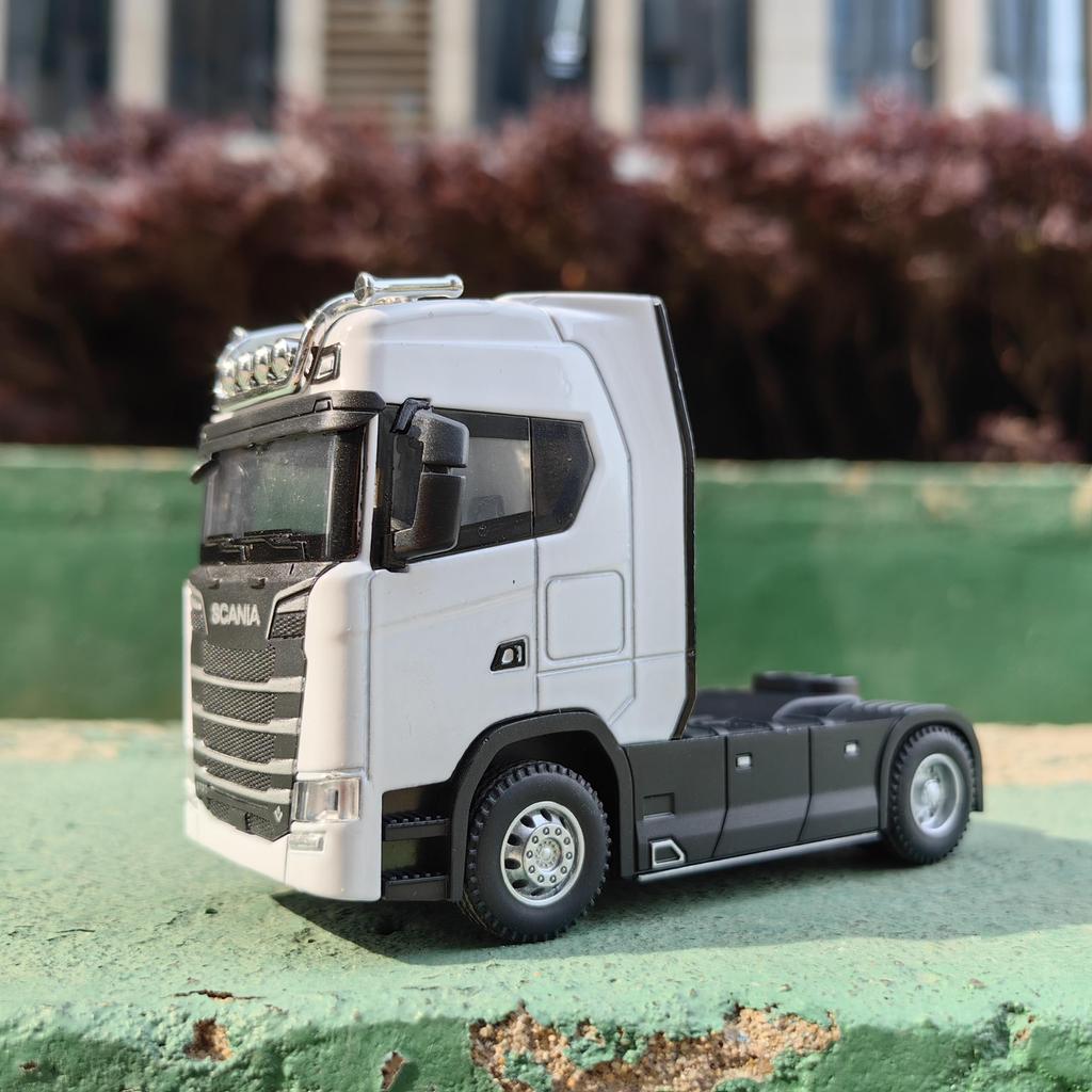 1/50 Alloy Diecast Truck Head Car Model Toys Simulation Engineering Transport Vehicle Pull Back Container Head Metal Toy for Boy