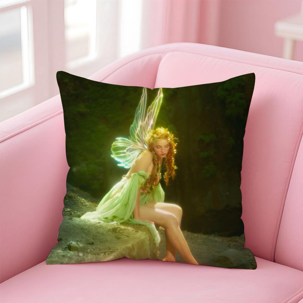 FFairies Cushion Cover Pillowcase Short Plush Invisible zipper Room Sofa Cushion Cover