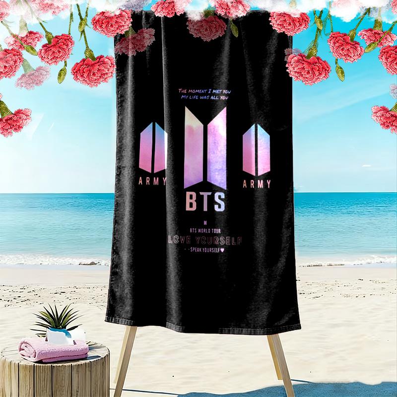 Harmony Diversity: BTS's Global Impact Beach Towel Beach Towel for Vacation Photos Beach Absorbent Bath Towel Seaside Swim Travel and Vacation Towels
