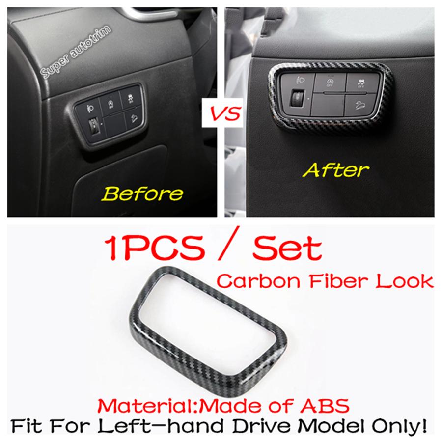 For Hyundai Tucson NX4 ABS Carbon Fiber Car Head Light Lamp Headlight Adjustment Button Cover Trim Accessories