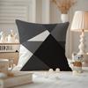 Modern Black White Gray Geometric Cushion Cover Anti-dustmite Pillowcase Invisible zipper silky short plush Sofa cushion cover