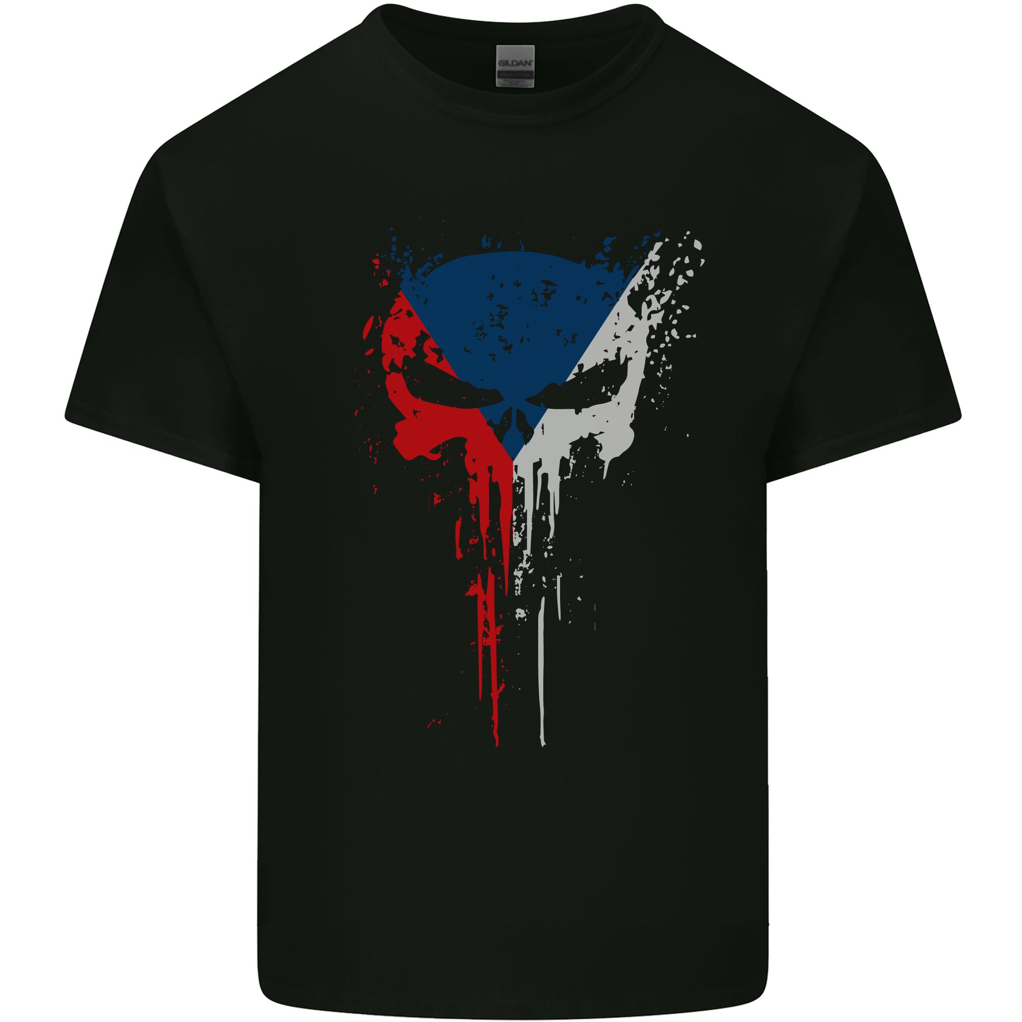 Czech Skull Gym Training Bodybuilding Unisexs Light Cotton TShirt S