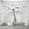 White Flowers Golden Tree Trunk Creative Decorative Tapestry Home Wall Living Room Office Decorative Tapestry