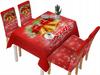 4X Christmas Chair Cover + Christmas Decoration Tablecloth 140*180Cm