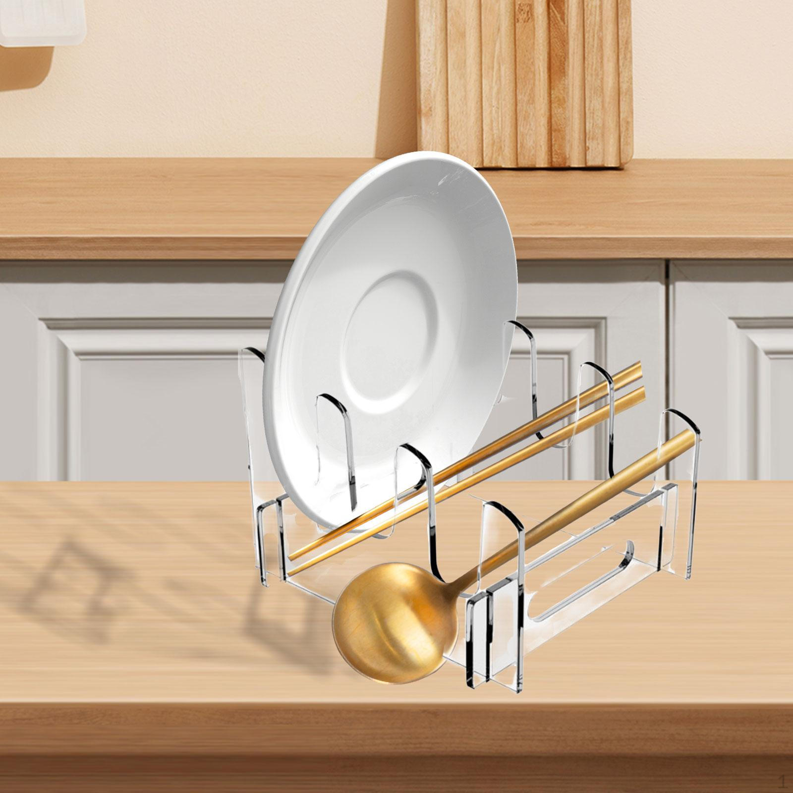 Акриловая подставка для тарелок сливная стойка прозрачный съемный многослойный держатель органайзер для хранения посуды 3 Tier 1389₽