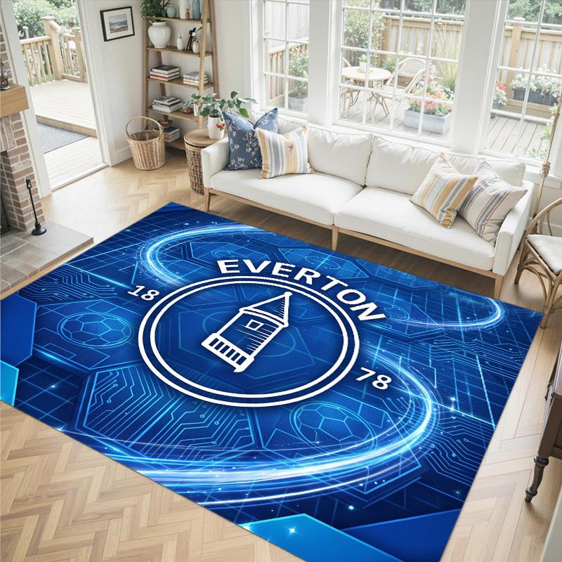 Everton Football Design Crystal Velvet Carpet Cozy Non?Slip Printed Rug For Bedroom Living Room Entrance
