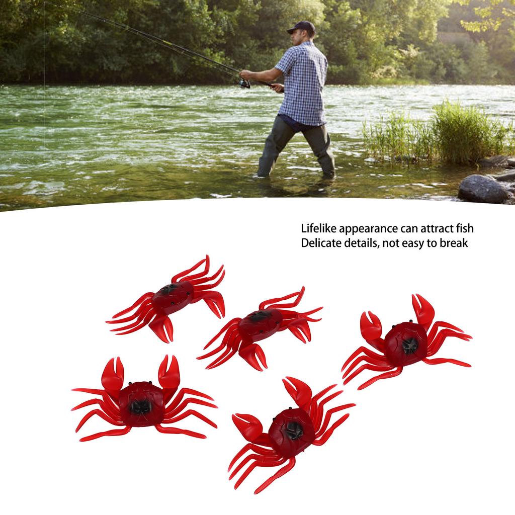5PCS Simulated Crab Bait Soft Silicone Portable Reusable Artificial Fishing Lure for Angling