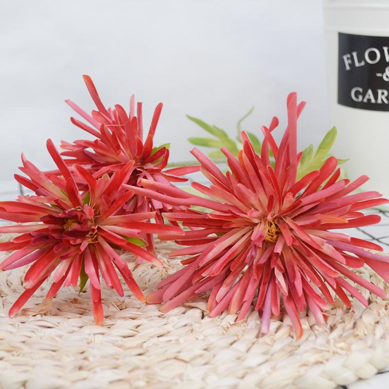 Three-Headed Chrysanthemum Artificial Flowers for Home and Wedding Decor