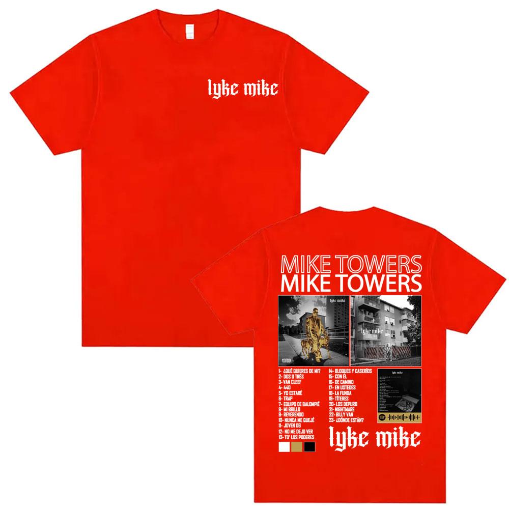 

Mike Towers Lyke Mike Album 2025 Tour Graphic T Shirt Men Women O-Neck Cotton Short Sleeve T-shirt Fashion Hip Hop Music Tshirts 2XL