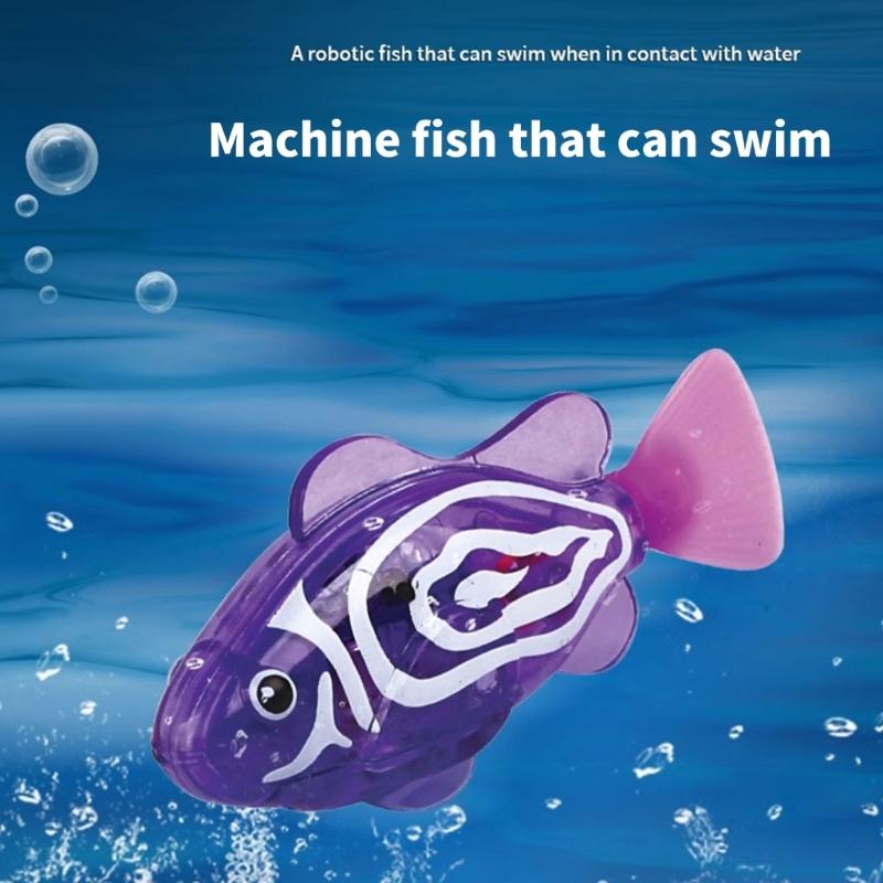 4PCS Electric Motion Sensing Floating Fish Toy Glowing Water Activated Bath Time Swimming Toy Childrens Gifts