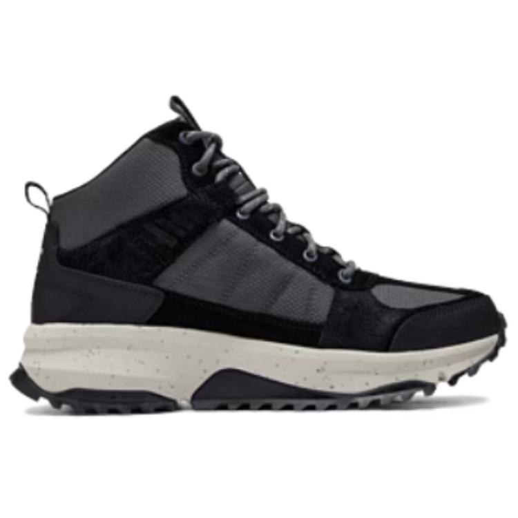 Skechers Outdoor Retro Casual Durable Mid-Top Hiking Shoes Men Hiking Shoes Black Gray 237315-BLK