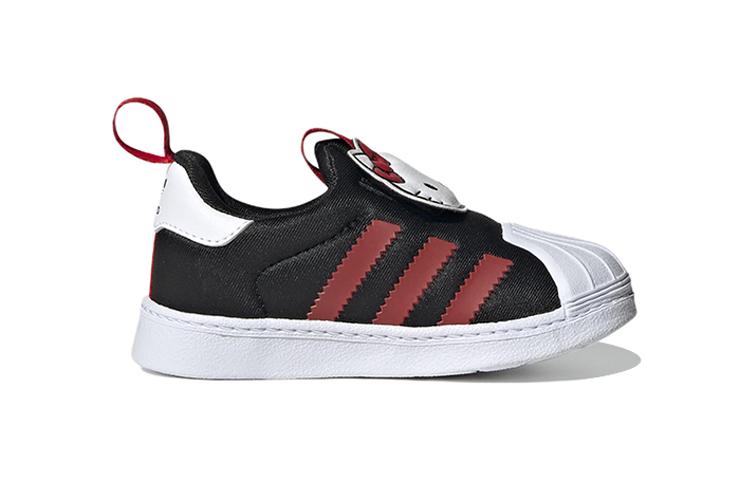 Hello Kitty x Adidas Originals SUPERSTAR 360 Abrasion Resistant Low top Baby & Toddler Shoes Black White Red HQ4091