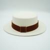 White Flat Top Small Brim Japanese French Retro British Elegant Velvet Woolen Top Hat Women'S Autumn And Winter Felt Hat