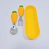 Set di stoviglie per bambini con cartoni animati: Forchetta in Acciaio Inossidabile 304 e Cucchiaio a Manico Corto per l'Allenamento all'Autoalimentazione del Bambino