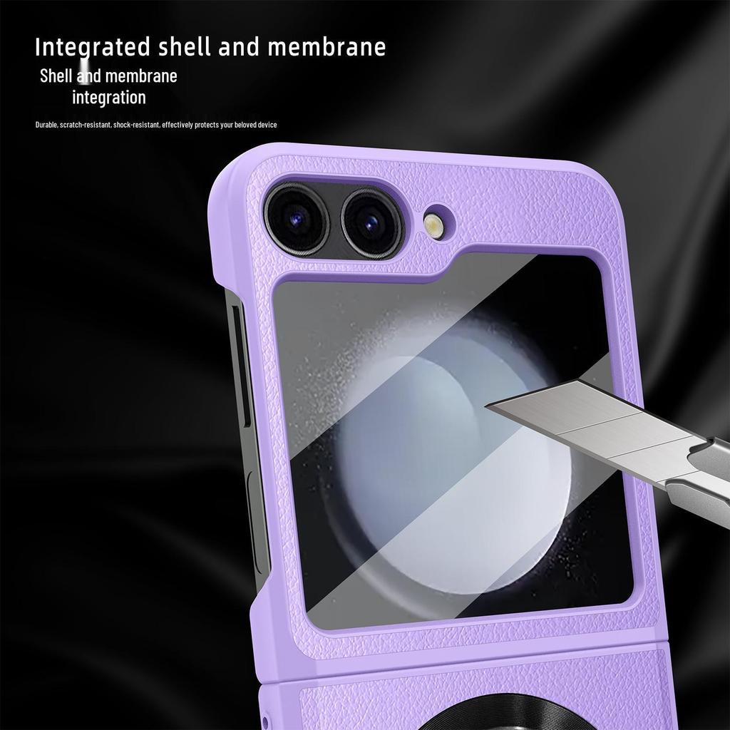 Samsung Flip6 Magnetic Case with Integrated Screen Protector and Invisible Stand