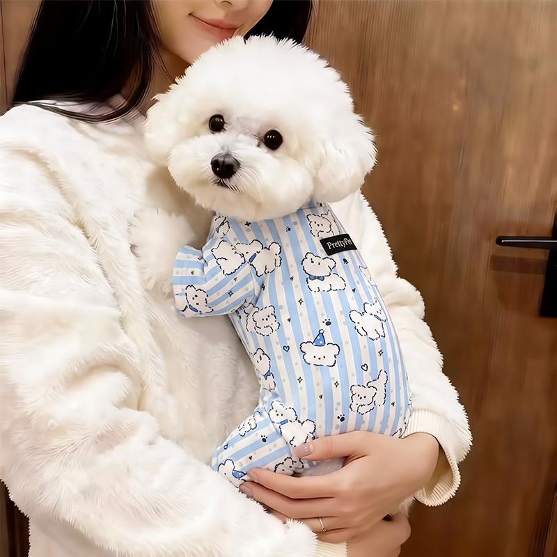 Dog German velvet warm four-legged clothes autumn and winter than bear teddy small dog cat pet bottoming shirt loungewear