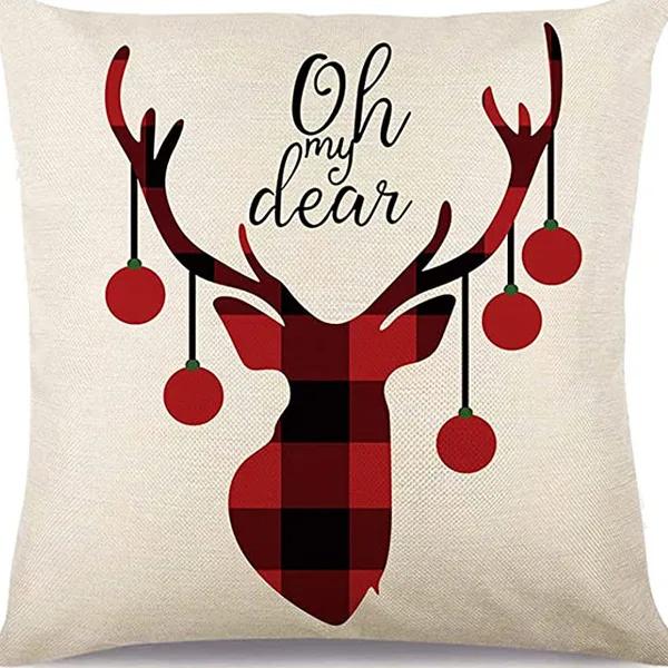 New Christmas Pillow Cover, Deer Snow Festival Decoration, Home Sofa, Living Room Pillow, Cushion Cover