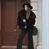Fake Fur Coat for Women Large Lapel Faux Fur Jacket for Women Fluffy Casual Fox Fur Coat for Women