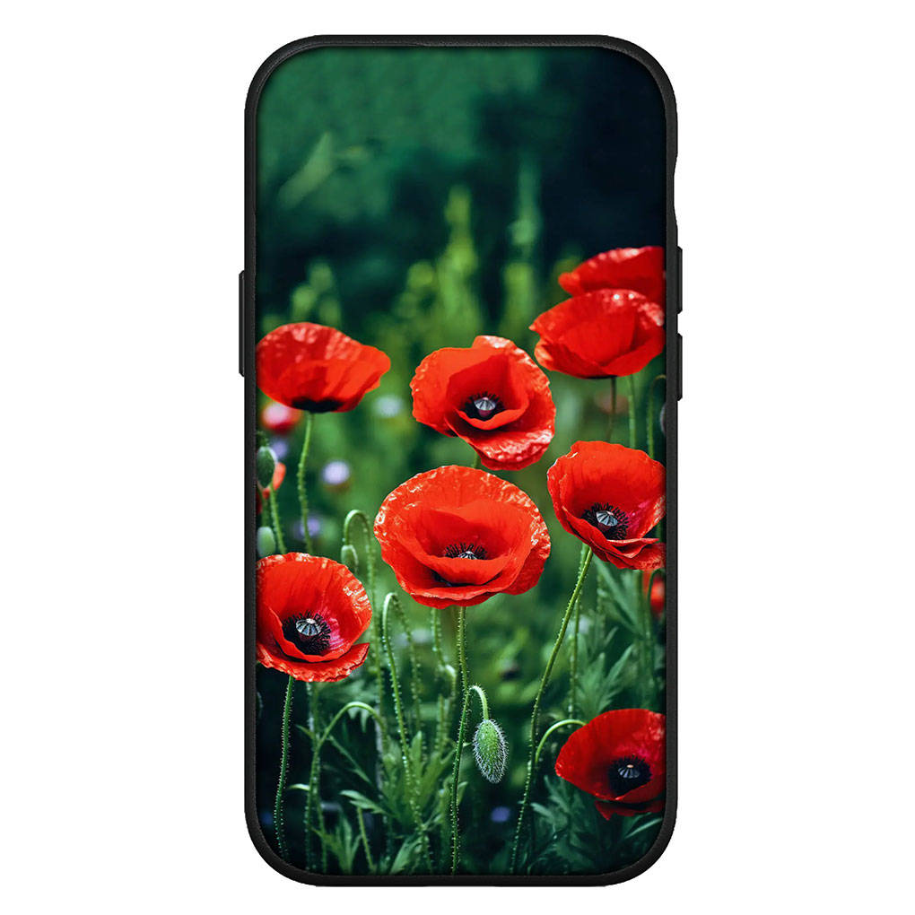 

для Samsung Galaxy S24 S23 iPhone 16 15 14 Xiaomi Redmi Note 13 12 11 10 8 Plus 9 Pro Max X XR A06 14CЧехол для телефона Flower Poppy Bloom OPPO Huawei Cover for Redmi Note 13 4G болюс
