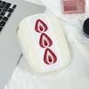 Kawaii Fuzzy Pen Bag Cute Embroidered Multi-functional Makeup Bag Strawberry Sandwich Stationery Pouch Studennts