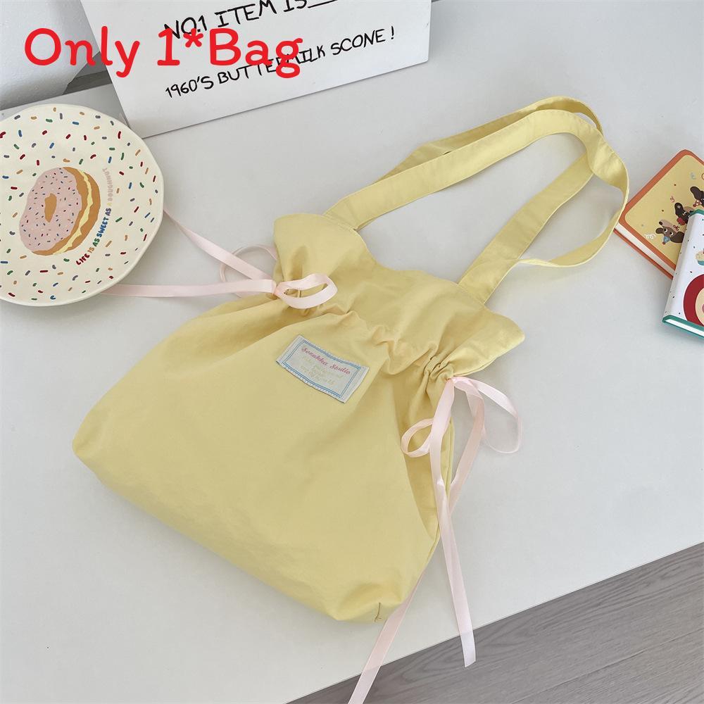 Minimalist Pure Color Shoulder Bag With Soft Fabric And Double Straps For Commuting