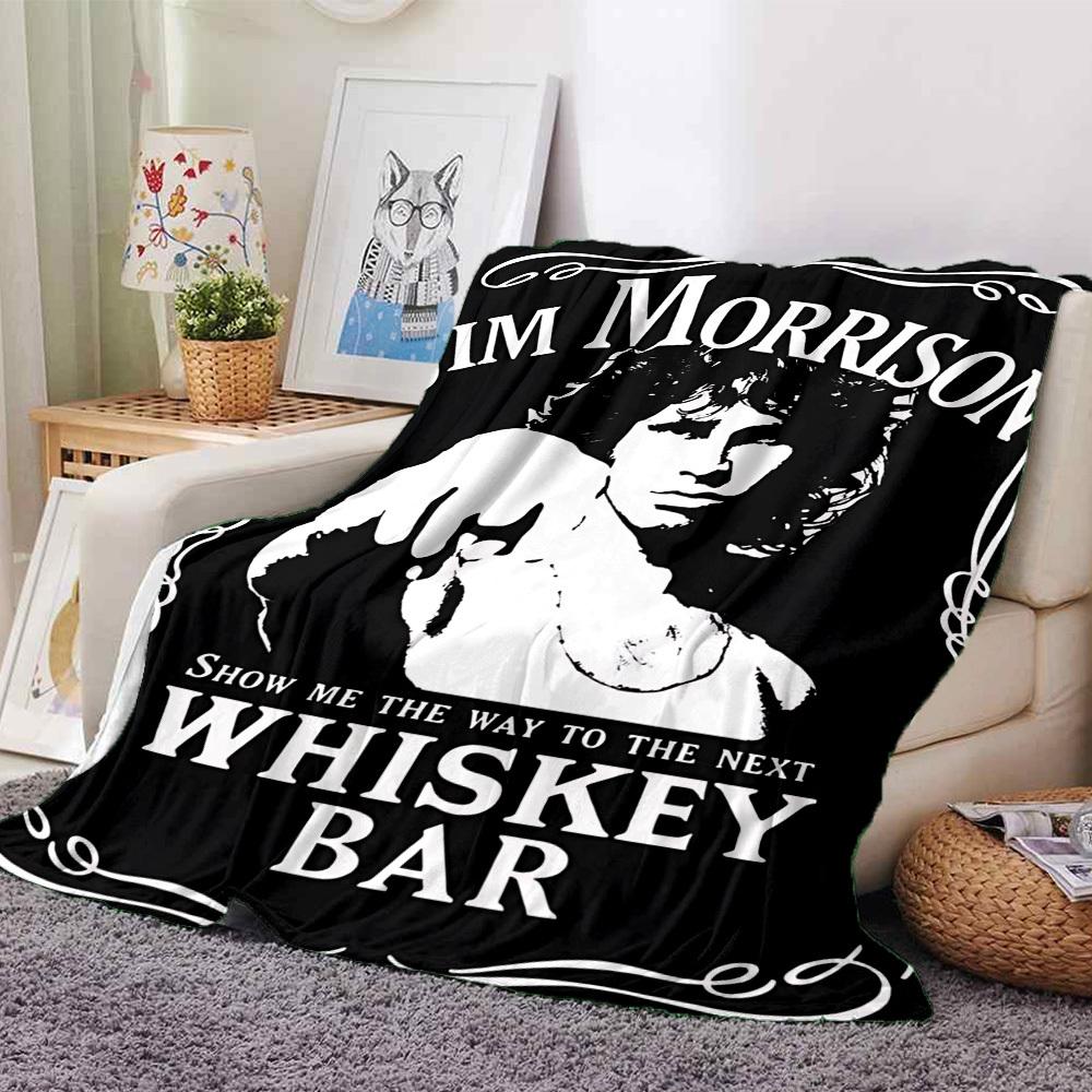 1pc Jim Morrison whiskey Themed Printed Soft and Comfortable Home Blanket, Small Throw Blanket, Nap Blanket, Suitable as a Gift l068 80cmx120cm(31inx47in)