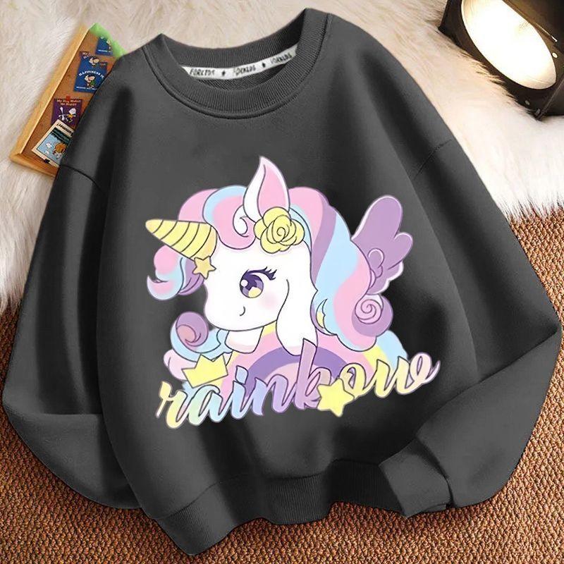 Children's Cartoon Unicorn Hoodie, Long-sleeved Loose Coat for Boys and Girls Spring and Autumn
