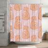 Kawaii Bear Pattern Shower Curtain For Bathroom Decor Home Decoration 3D Printing Waterproof Fabric Pink Color (One Size)