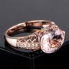 Women Ring Faux Morganite Hollow Out Jewelry Electroplating Long Lasting Finger Ring