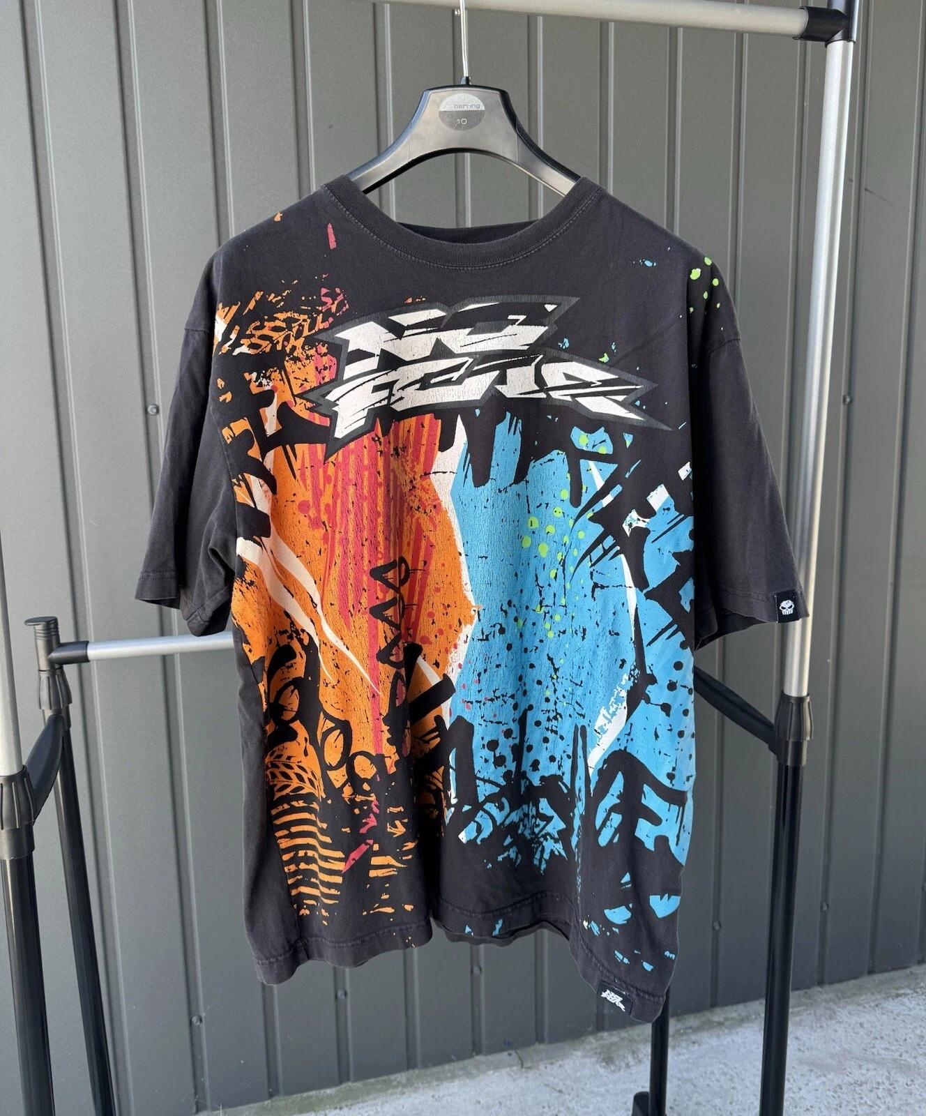 Vintage No Fear All Over Print T Shirt Y2K SURF S