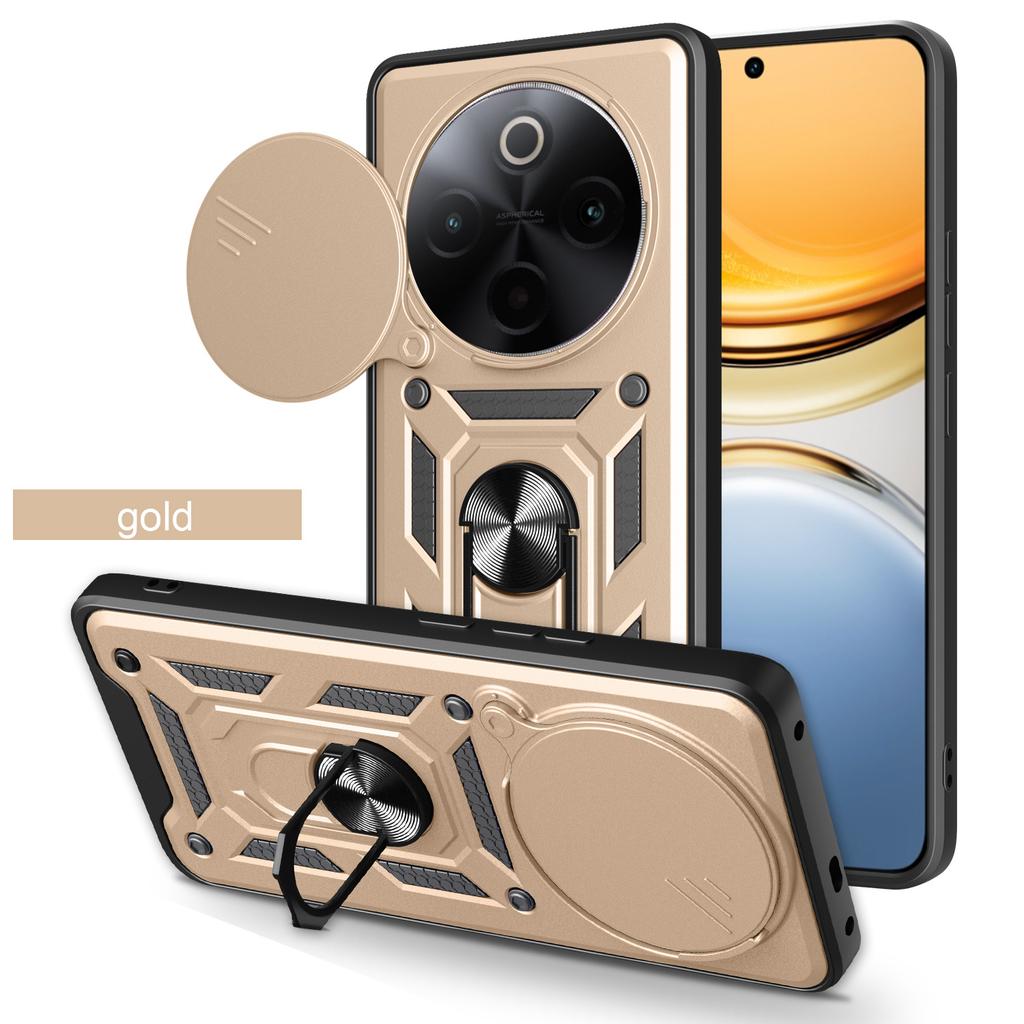 For Vivo iQOO Z10 Case Vivo iQOO Z10 Cover Vivo iQOO Z10 Magnetic Ring Holder Armor Phone Case Slide Camera Protect Back Cover