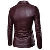 Autumn and winter new men's slim-fitting lapel collar versatile PU small suit men's lapel leather jacket blazer