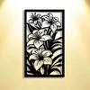 Laser Cut Metal Wall Art Lily Flower Decor for Home Office Living Room Bedroom Garden Gift
