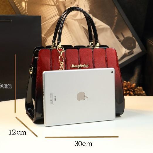 Premium Atmospheric Versatile Splicing Handbag Women'S Bag Bright Leather Crossbody Women'S Bag