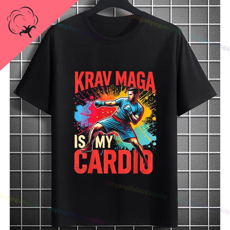 T-shirt Graphique Drôle Eat Sleep Krav Maga Repeat 100% Coton Manches Courtes T-shirt Décontracté Pour Entraînement Arts Martiaux Tenue de Sport