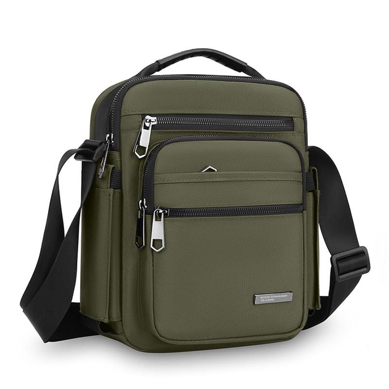 Borsa a Spalla Multi-strato da Uomo alla Moda Casual Leggera in Nylon Borsa a Tracolla per Uscite Quotidiane Pendolarismo Piccola Borsa a Mano